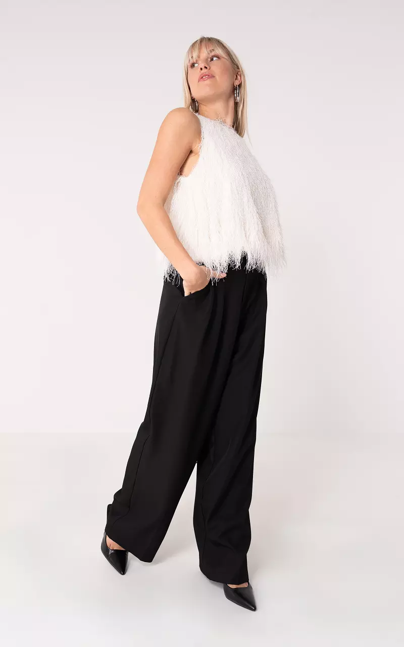 Wide leg broek Zwart