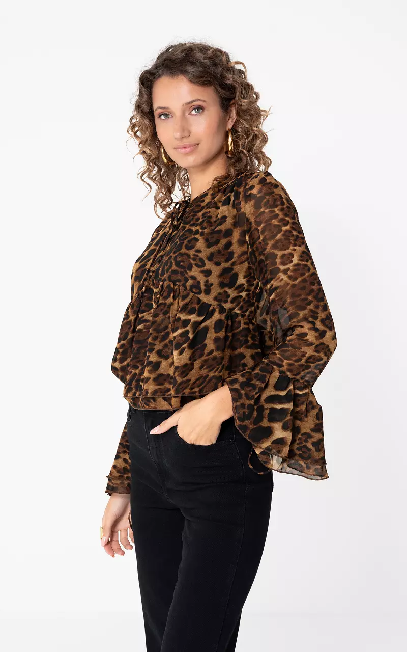 Top mit Schleifendetails Leopard