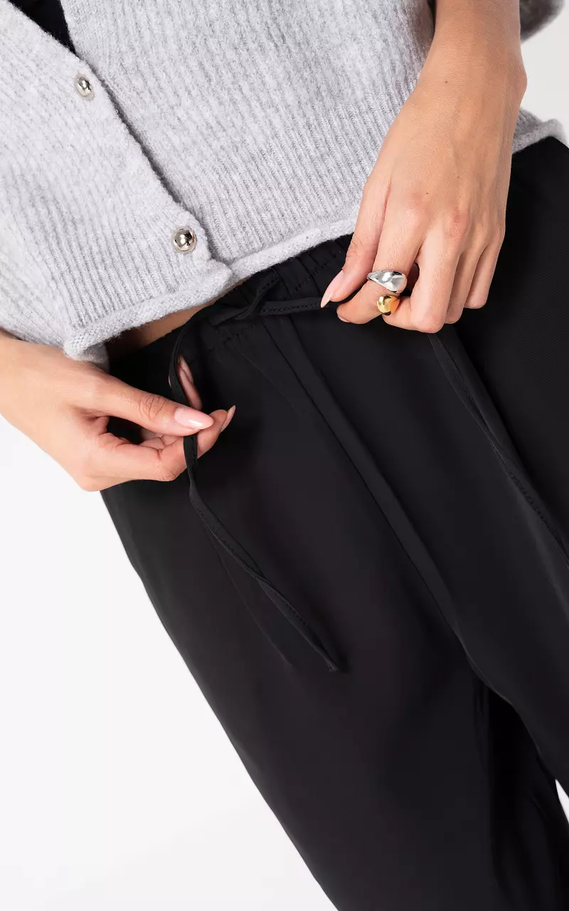 Wide leg broek Zwart