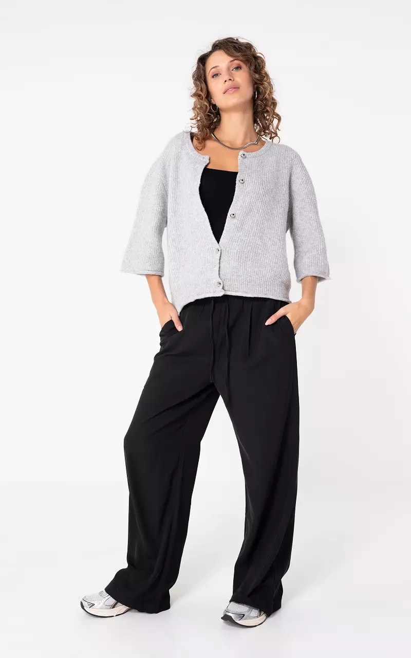 Wide leg broek Zwart