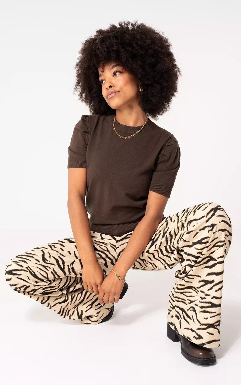Round neck top Dark Brown