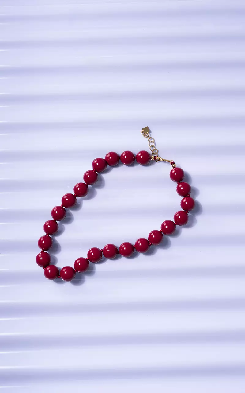 Kralen ketting Donkerrood