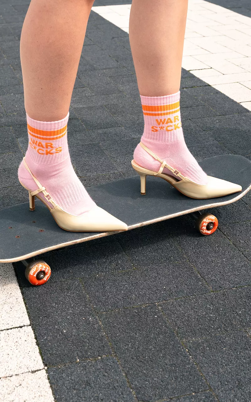War S*cks socks Pink Orange