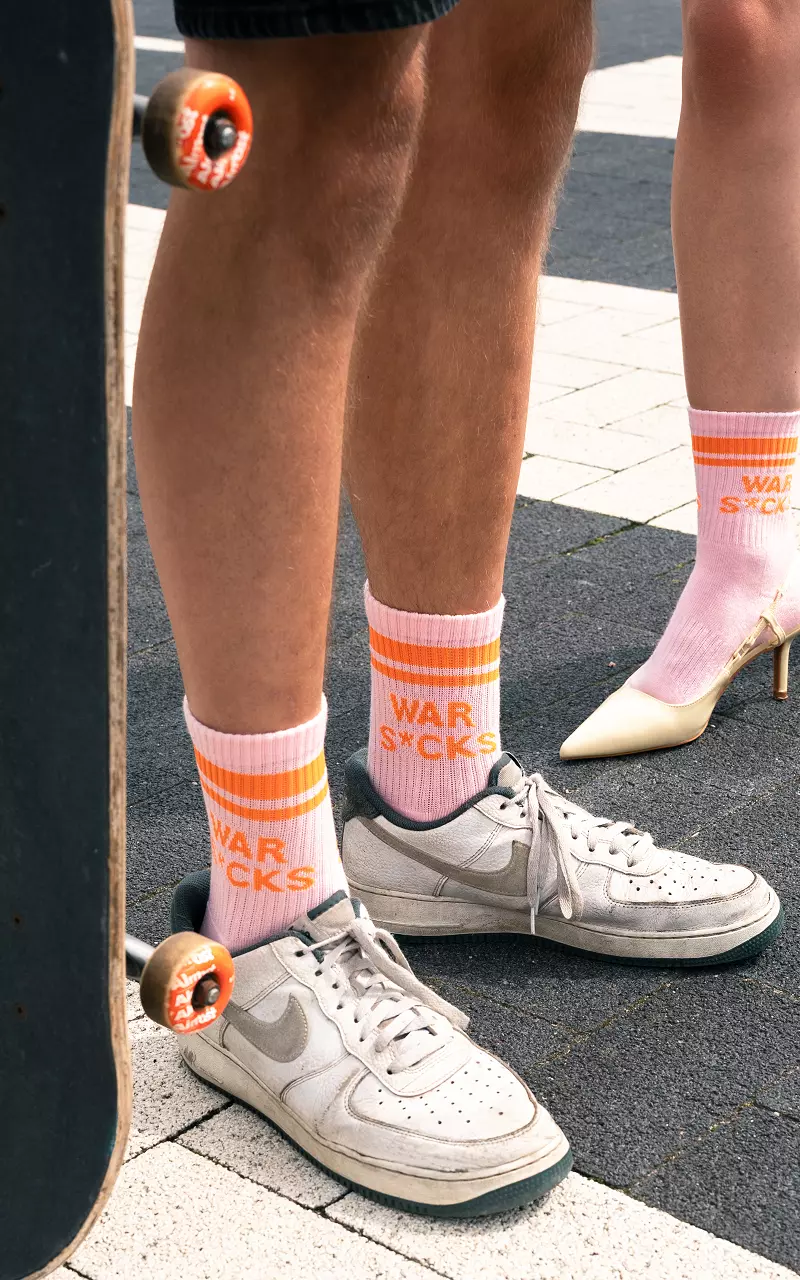 War S*cks socks Pink Orange