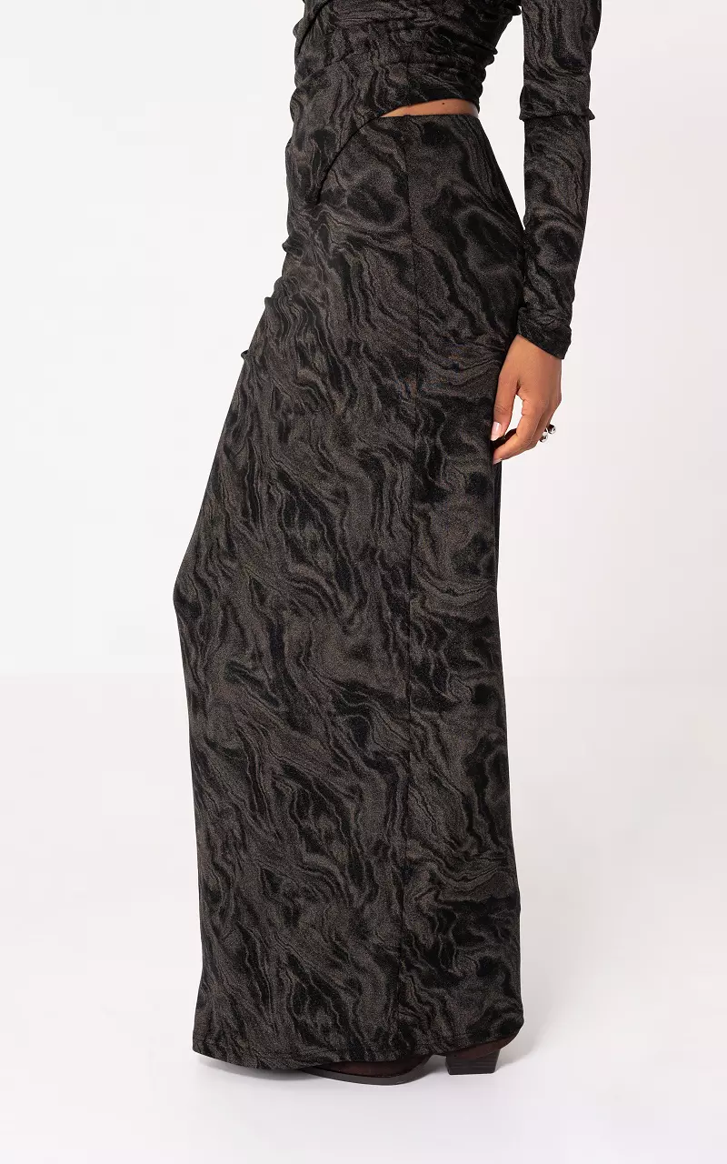 Skirt with glitter detail Dark Brown