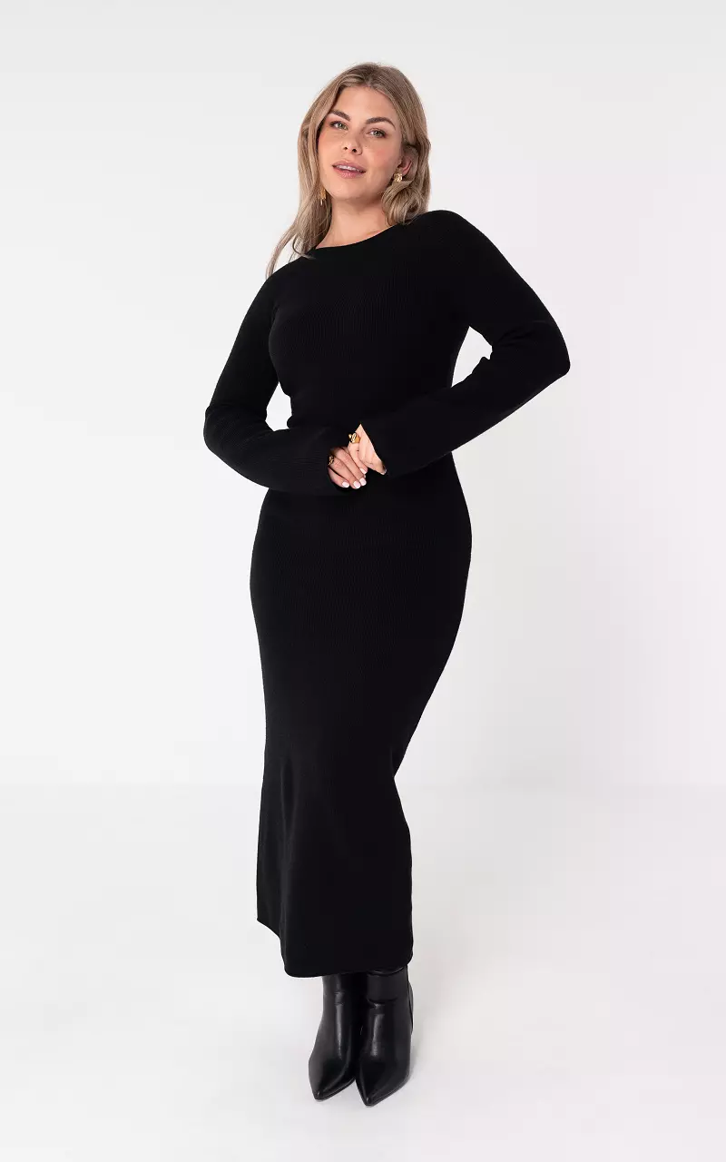 Knitted maxi dress Black