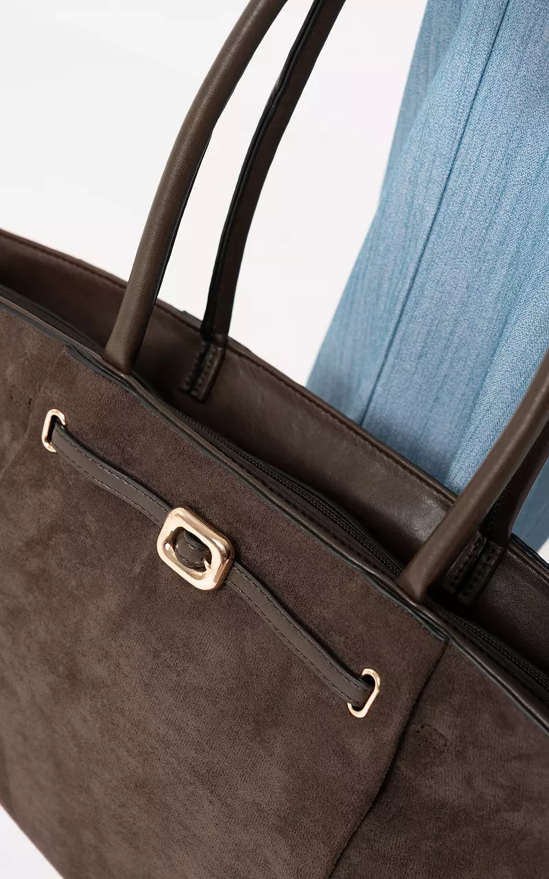 Suède look bag Dark Brown