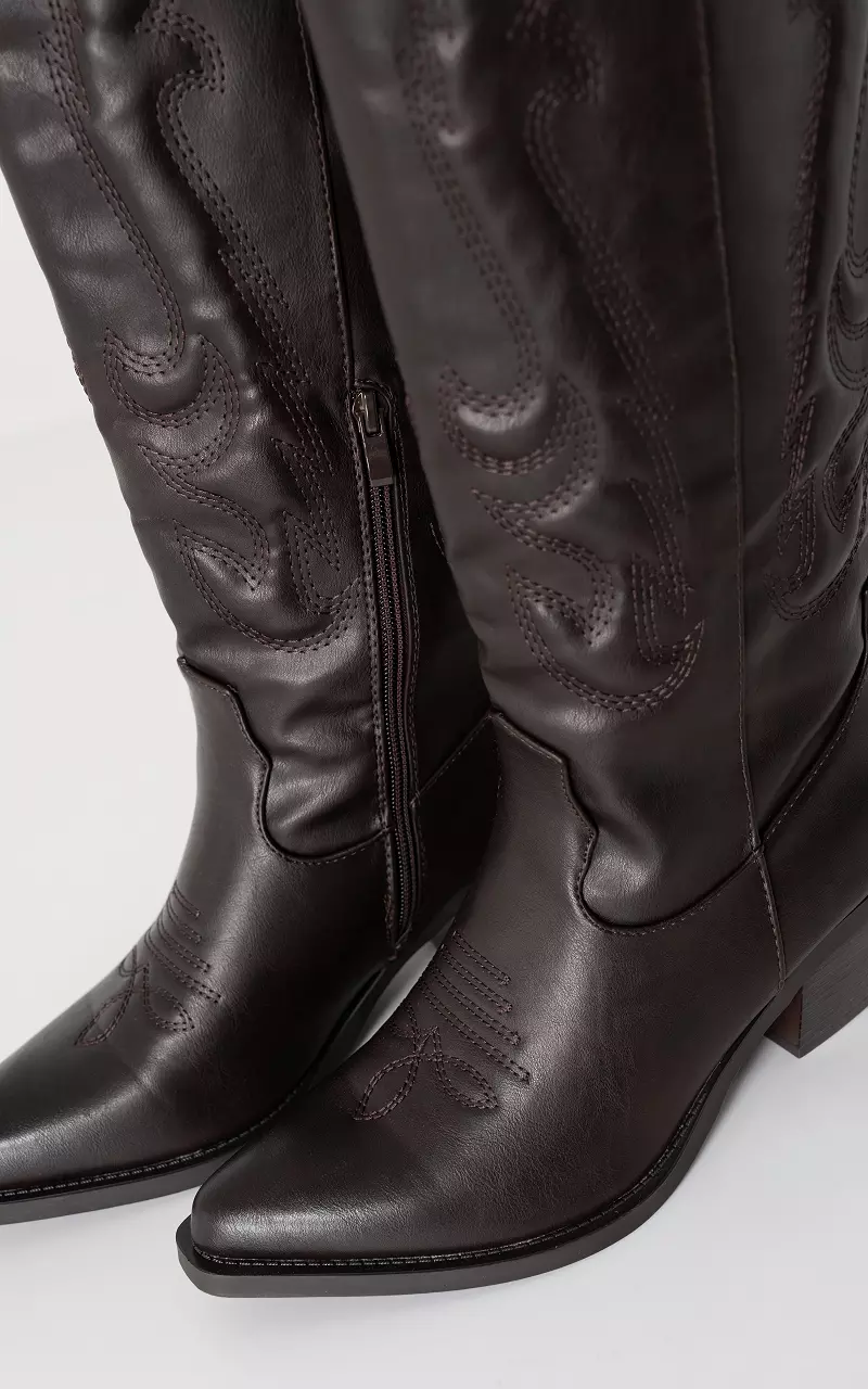 Hoge cowboylaars Donkerbruin