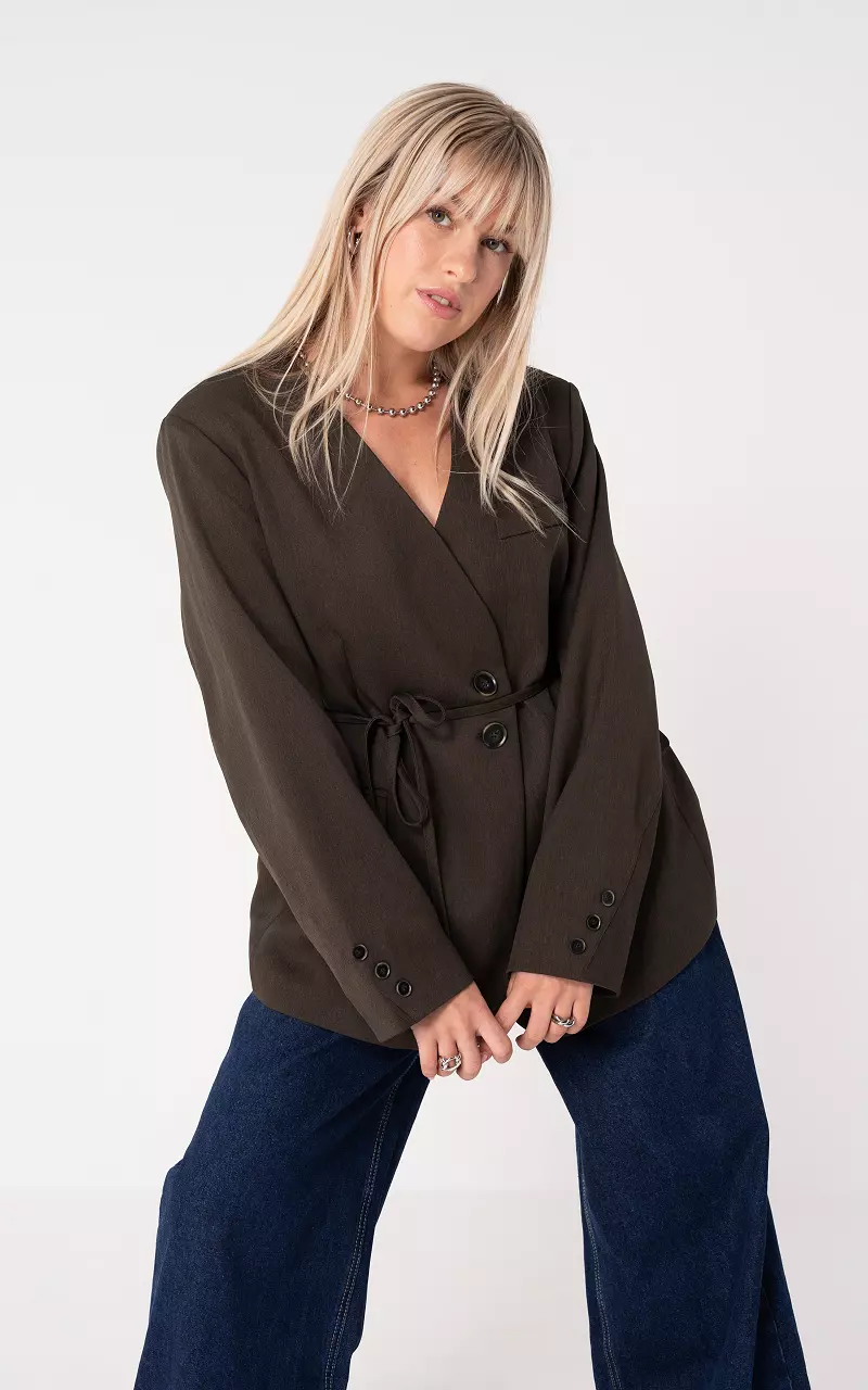 Oversized blazer Donkerbruin