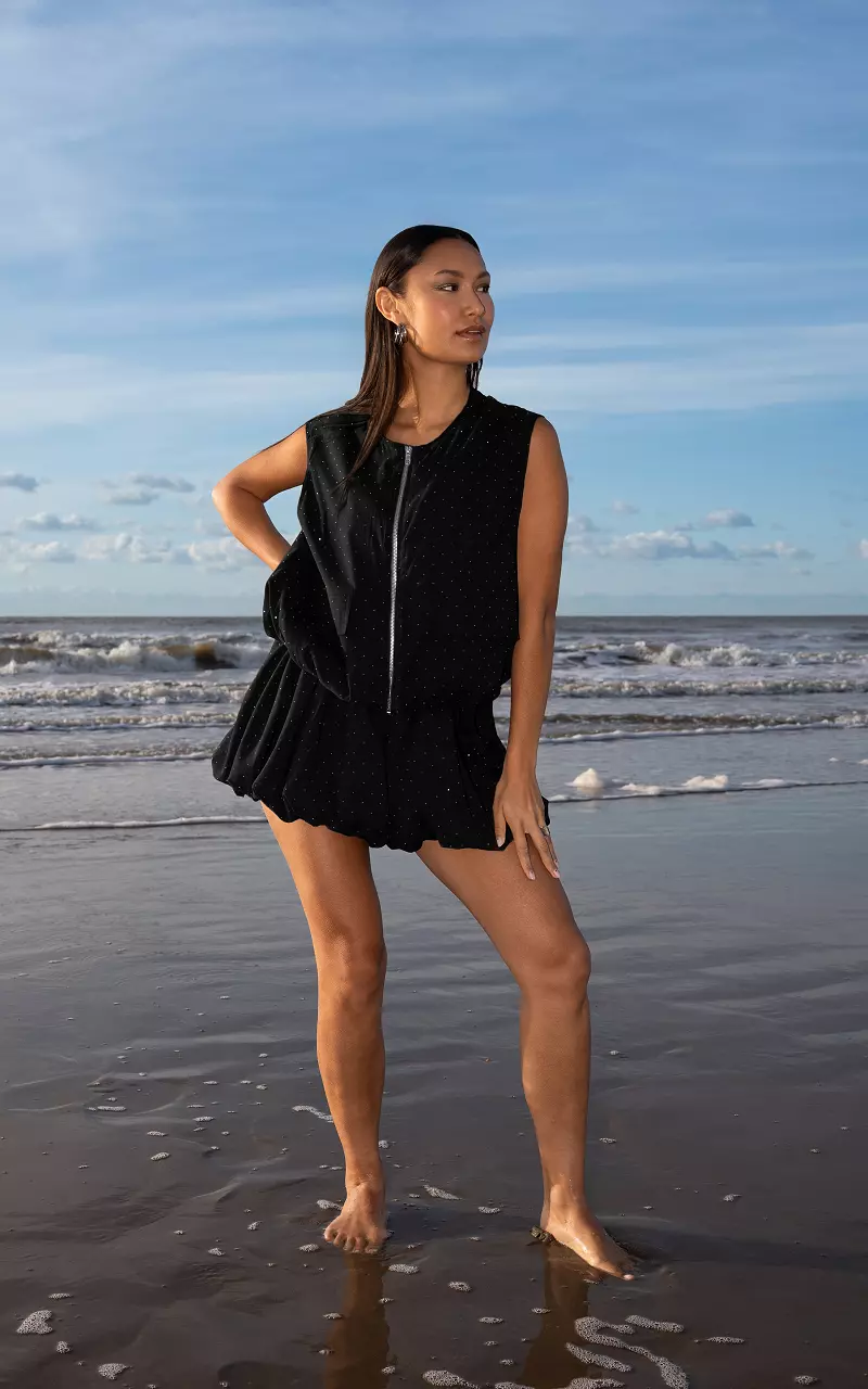Glitter skort Zwart