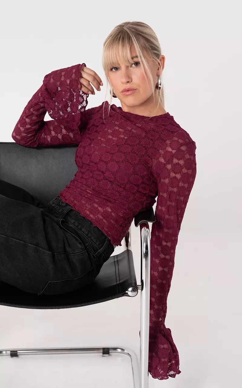 Spitzen Top Bordeaux