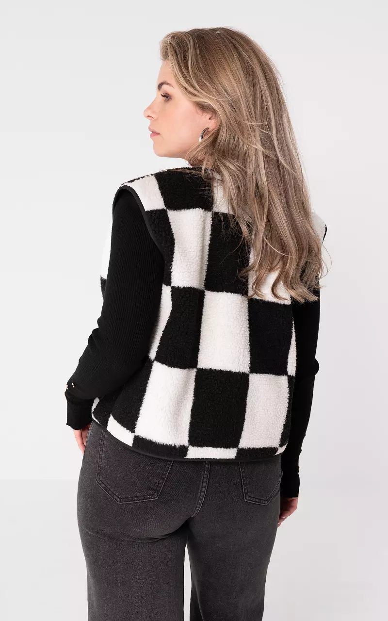 Teddy gilet Black White