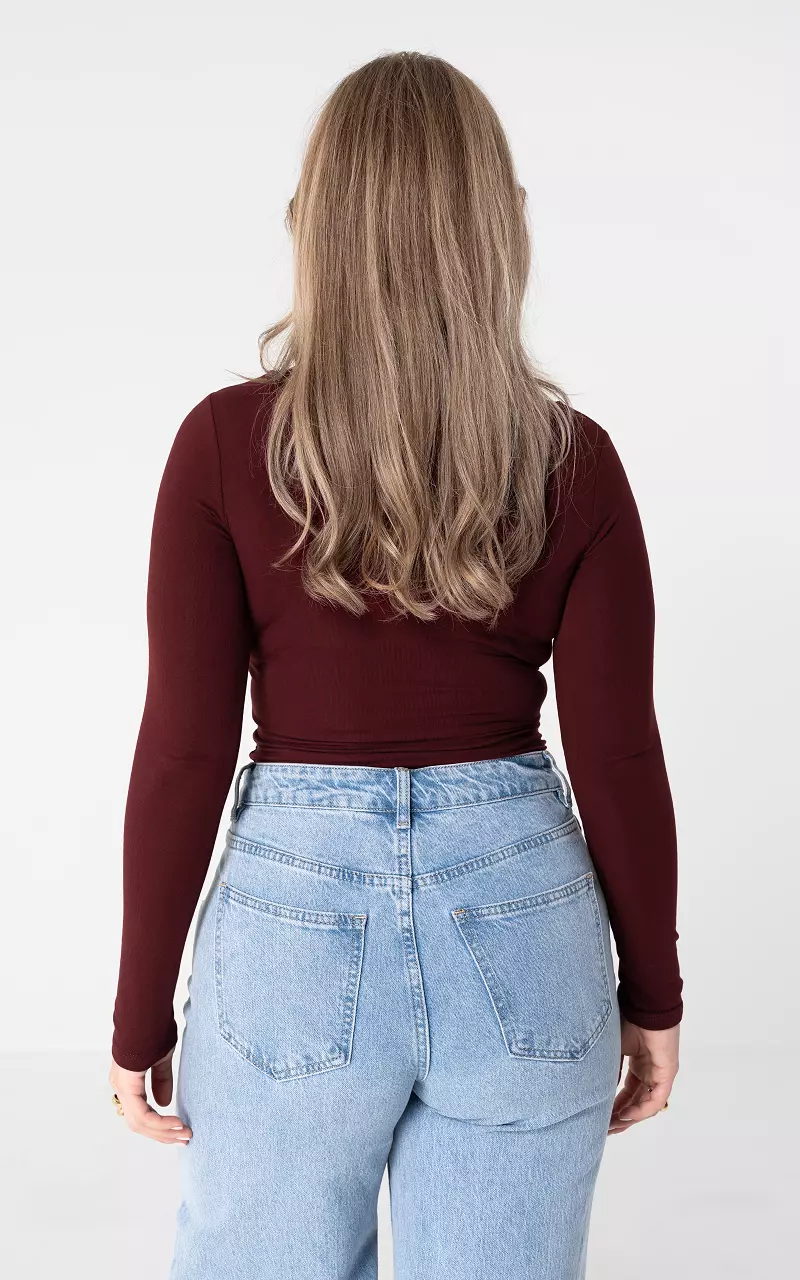 Top with square neck Bordeaux