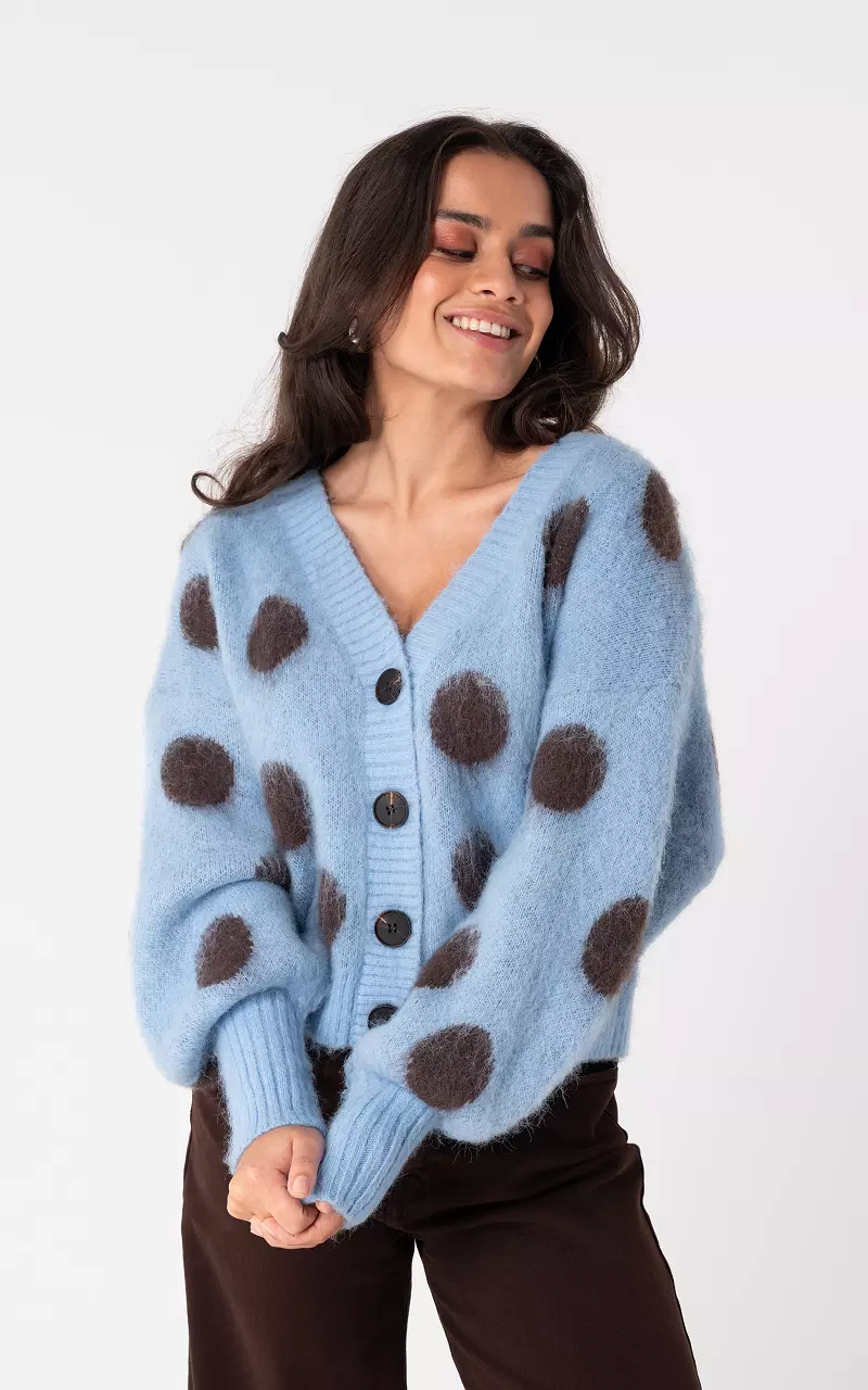 Vest met knopen Lichtblauw Bruin