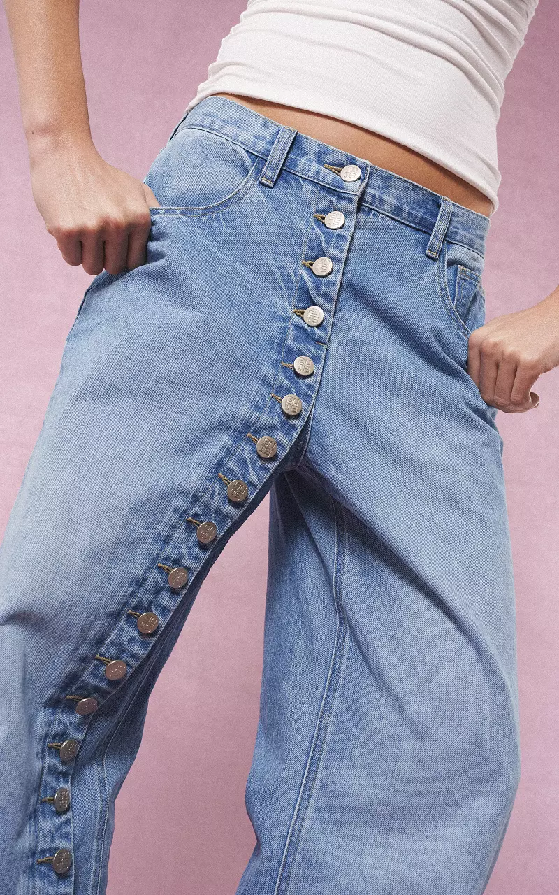 Wide Leg Jeans Blau
