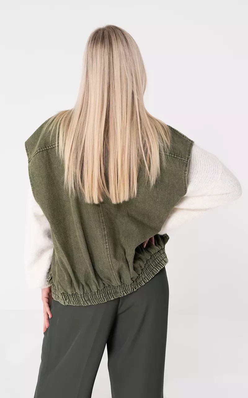 Denim gilet Kaki