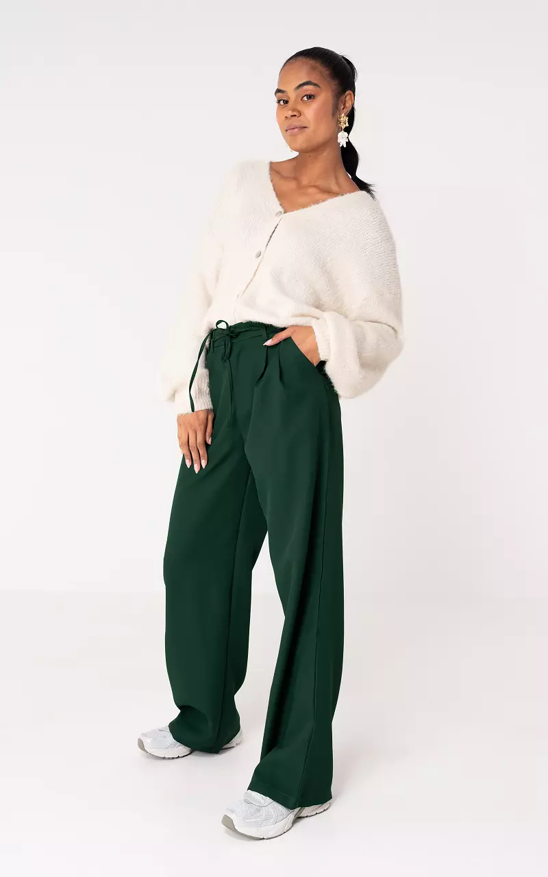Wide leg broek Donkergroen