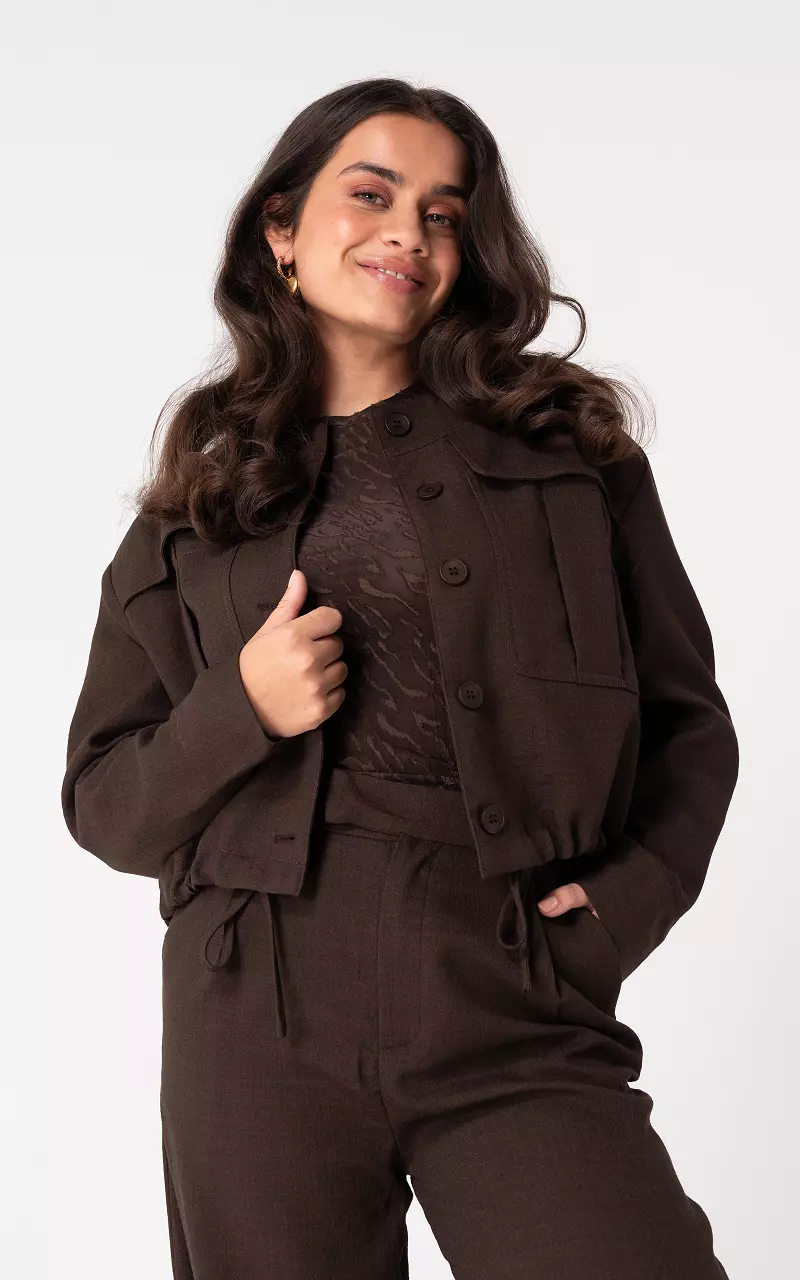 Bluse mit Knöpfen Dunkelbraun