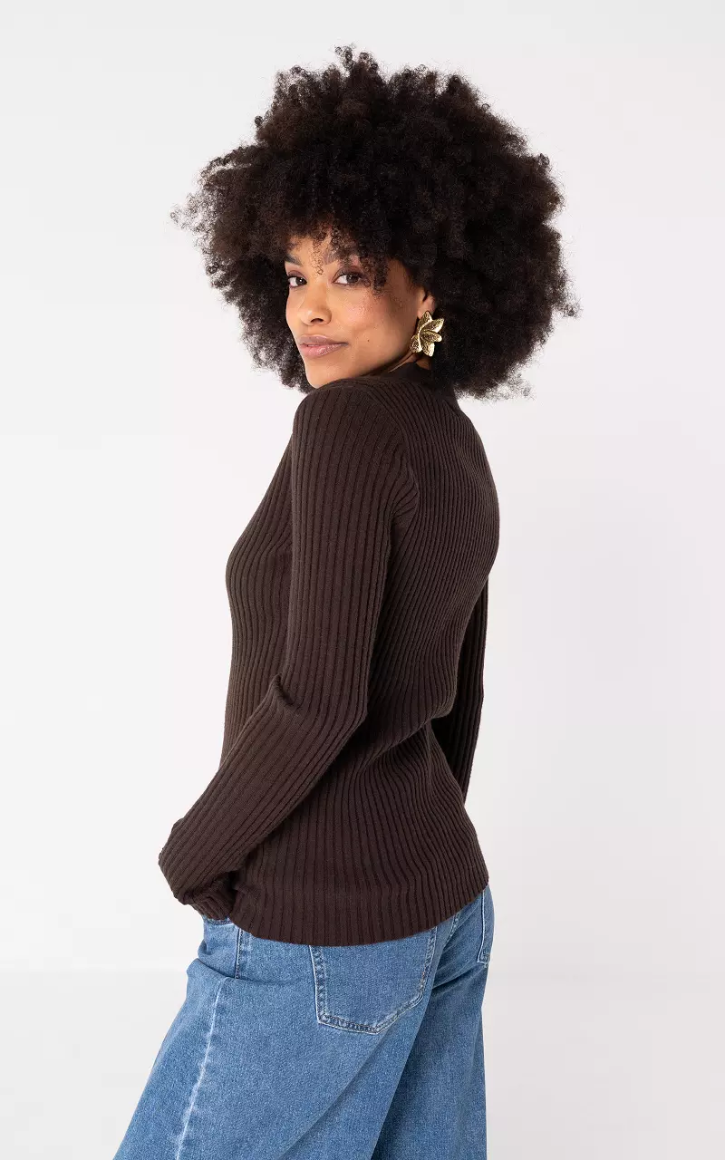 Jumper with buttons Dark Brown