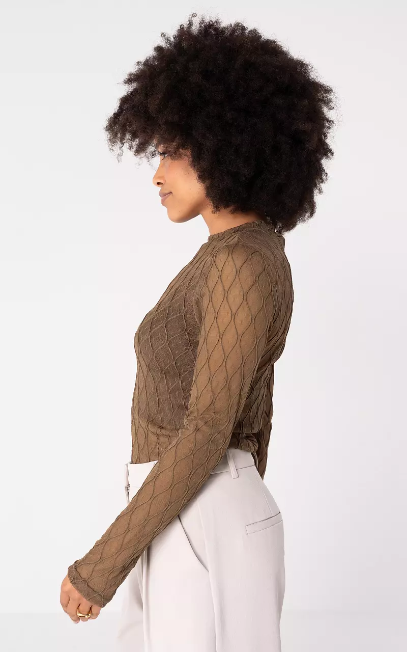 See-through top Brown