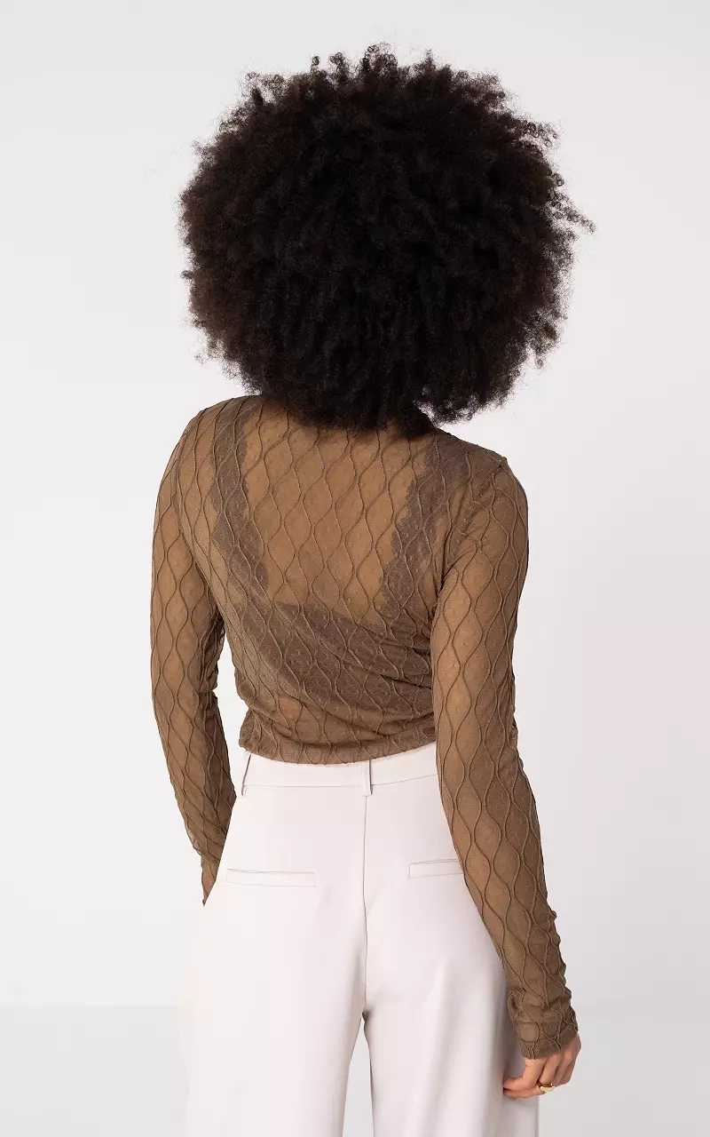 See-through top Brown