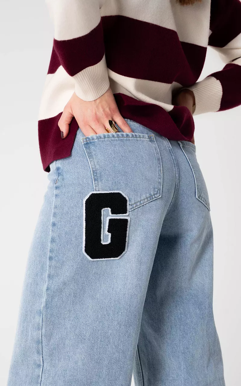 Wide leg tall jeans Lichtblauw