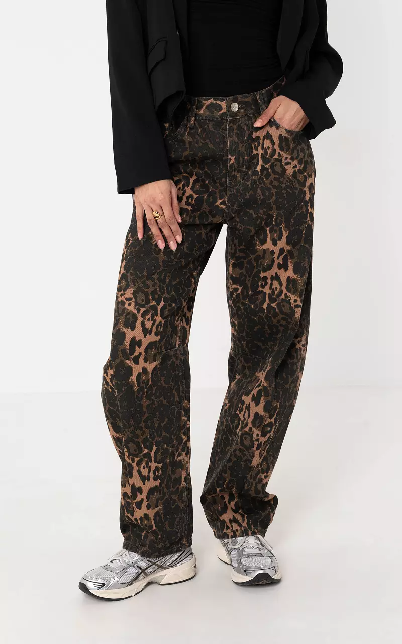 Barrel fit Jeans Leopard