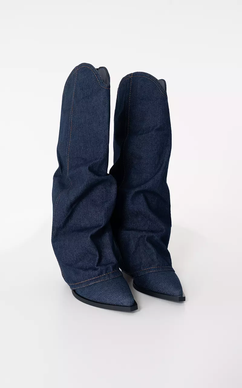 Cowboylaars met overslag Donkerblauw
