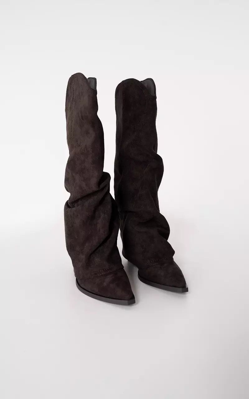 Cowboylaars met overslag Donkerbruin
