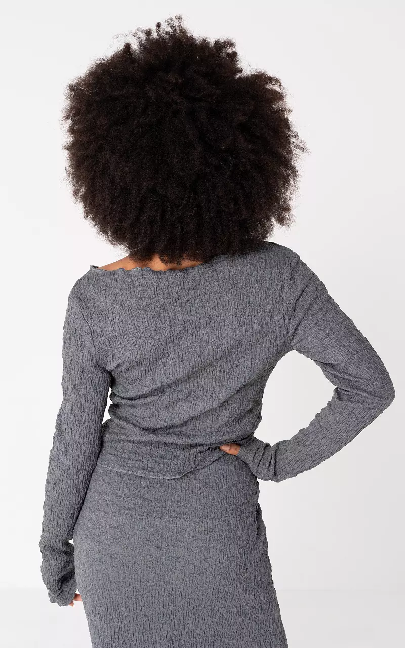Top with boat neckline Dark Grey