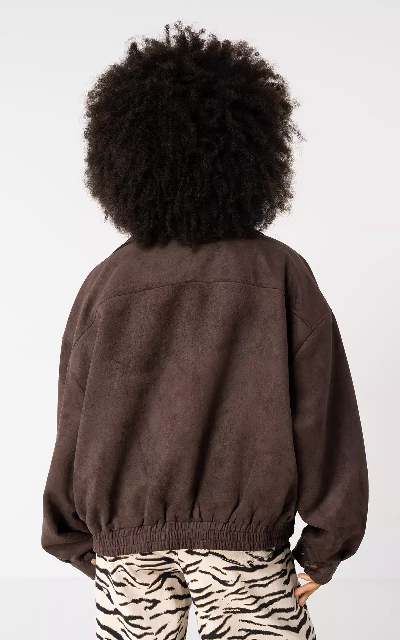 Suède look jacket Dark Brown