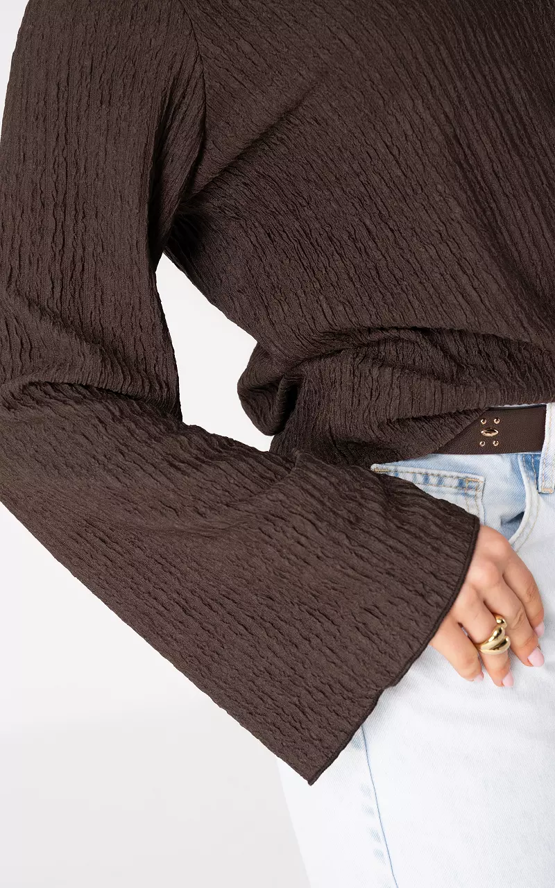 V-neck top Dark Brown