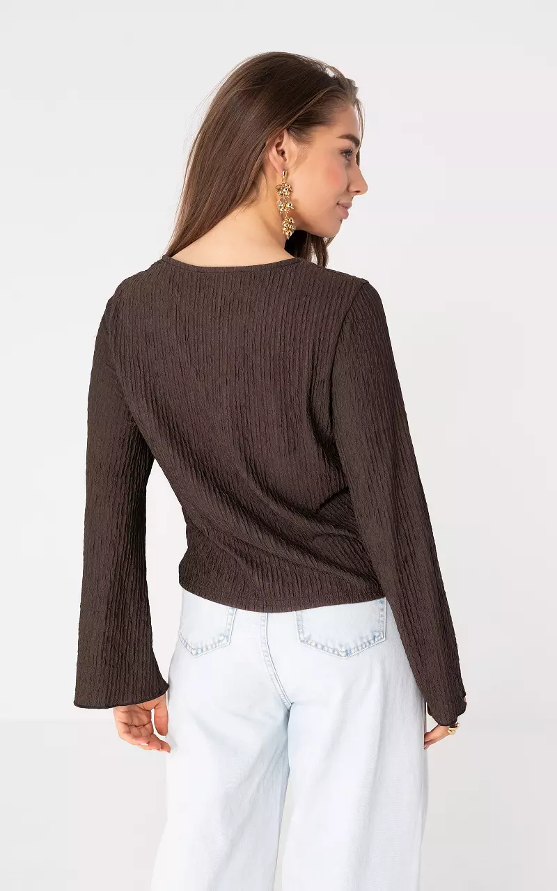 V-neck top Dark Brown
