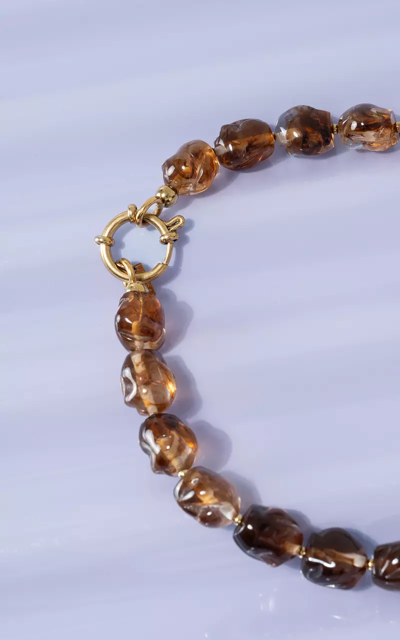Beads necklace Brown