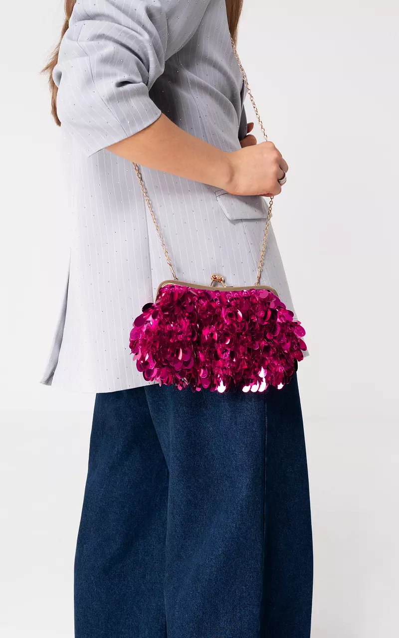 Tas met pailletten Roze
