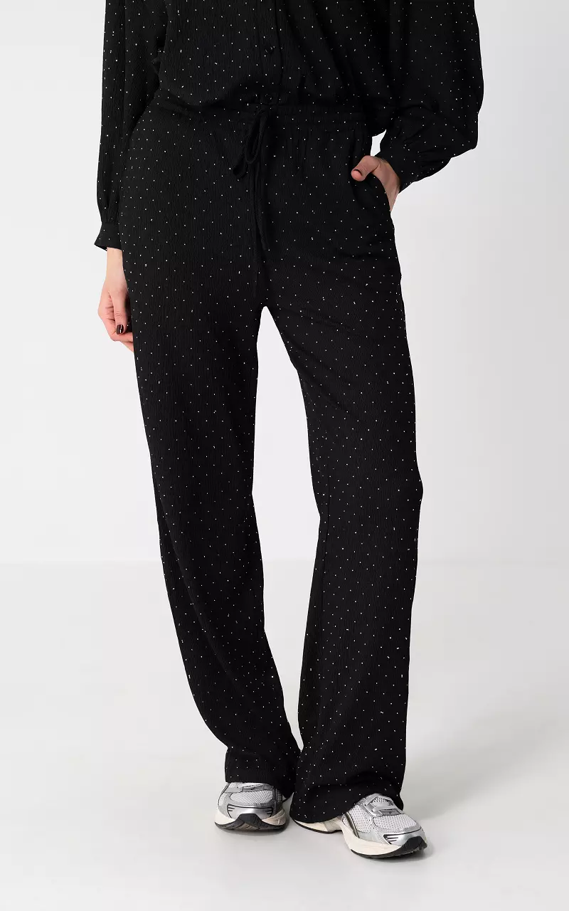 Hose mit Strasssteinen Schwarz