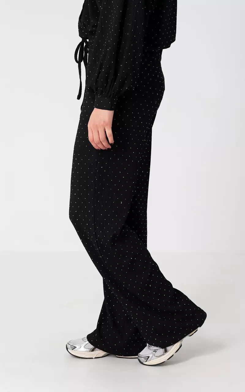 Hose mit Strasssteinen Schwarz