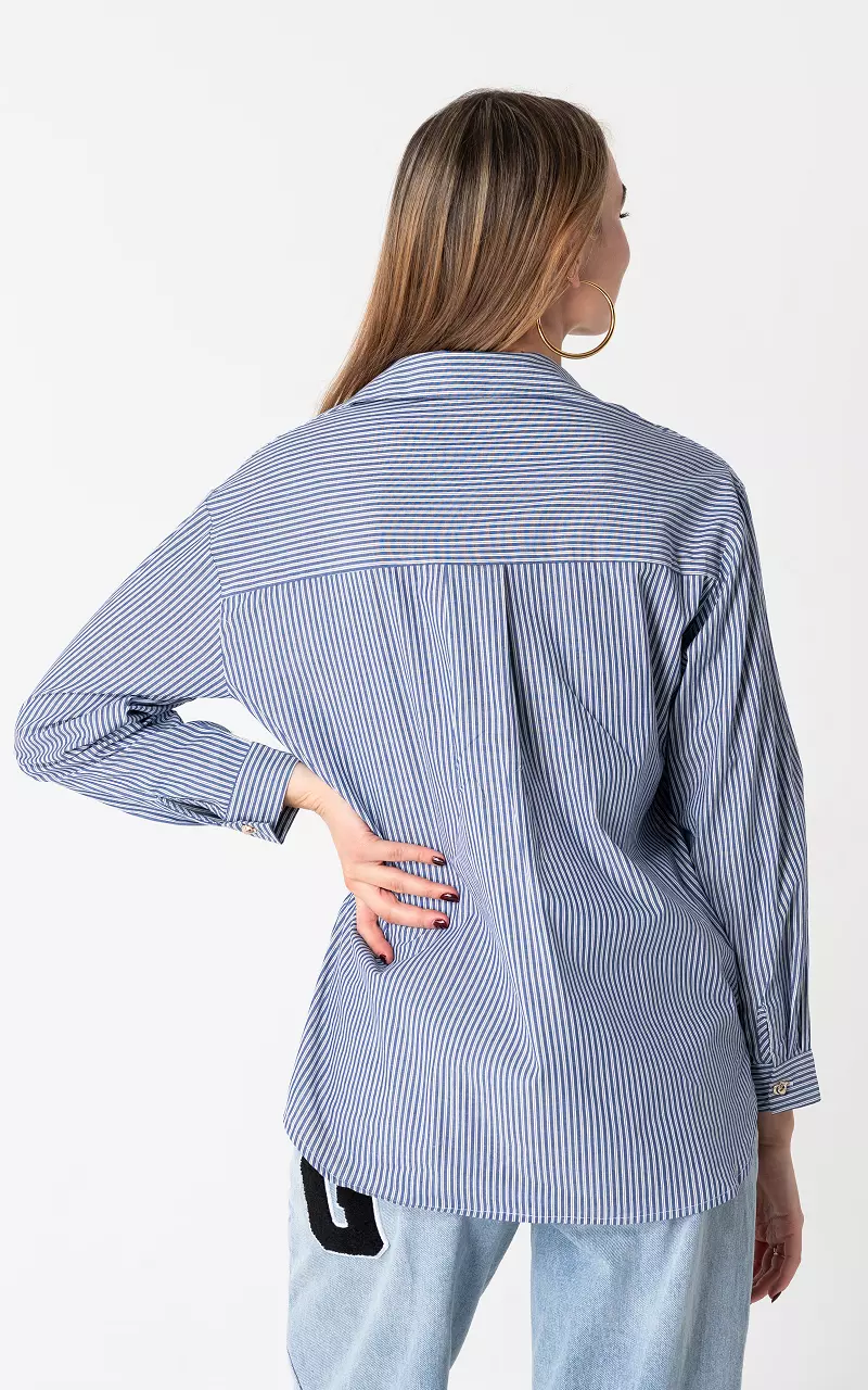 Bluse mit Streifen Blau Weiß