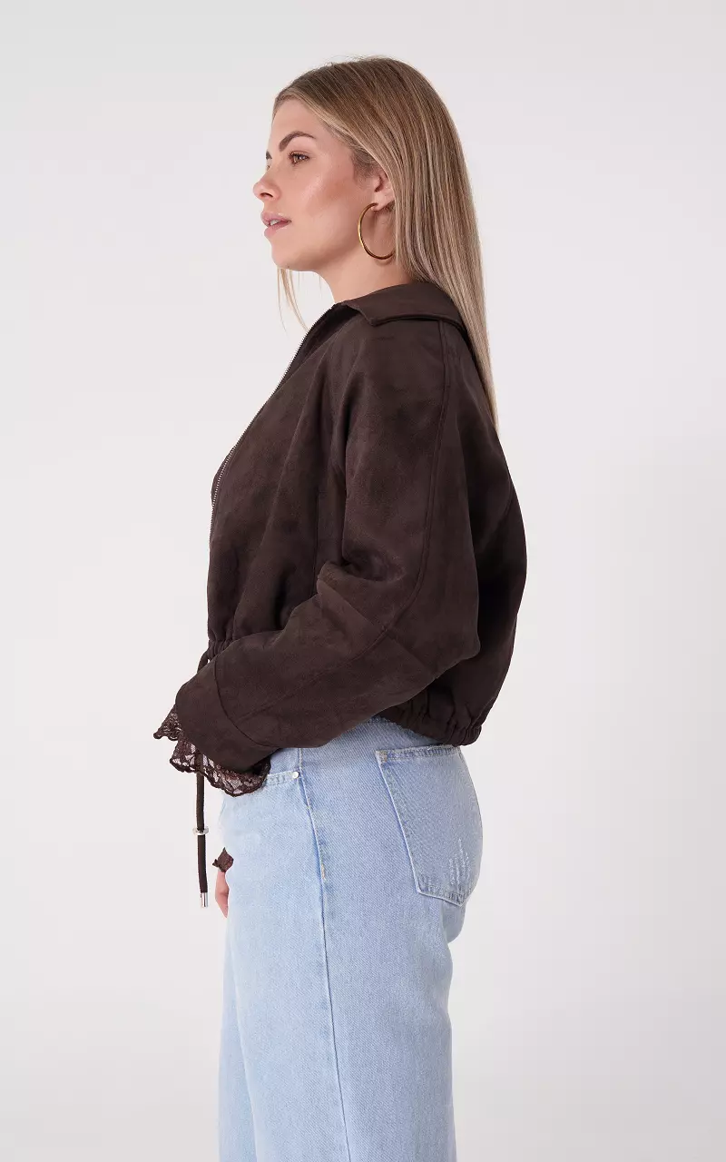 Suède look jacket Dark Brown