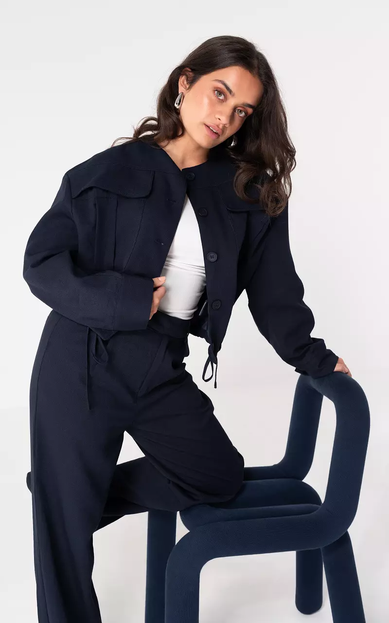 Bluse mit Knöpfen Dunkelblau