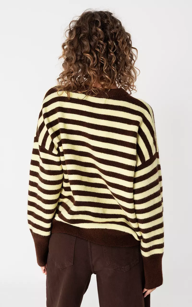Knitted sweater Dark Brown Yellow