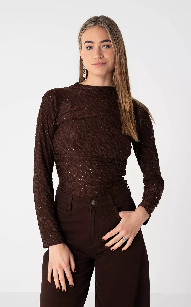 Top with glitter Dark Brown