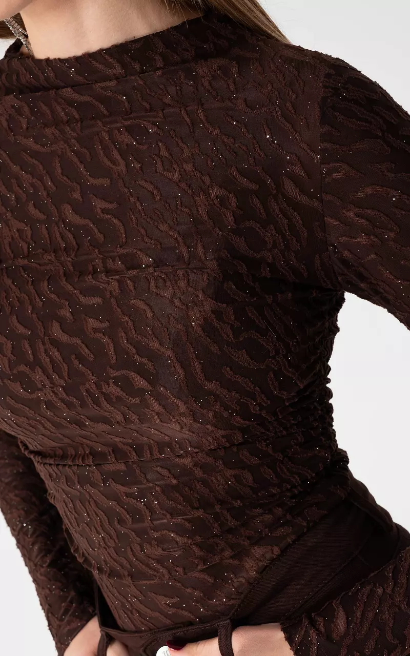 Top with glitter Dark Brown