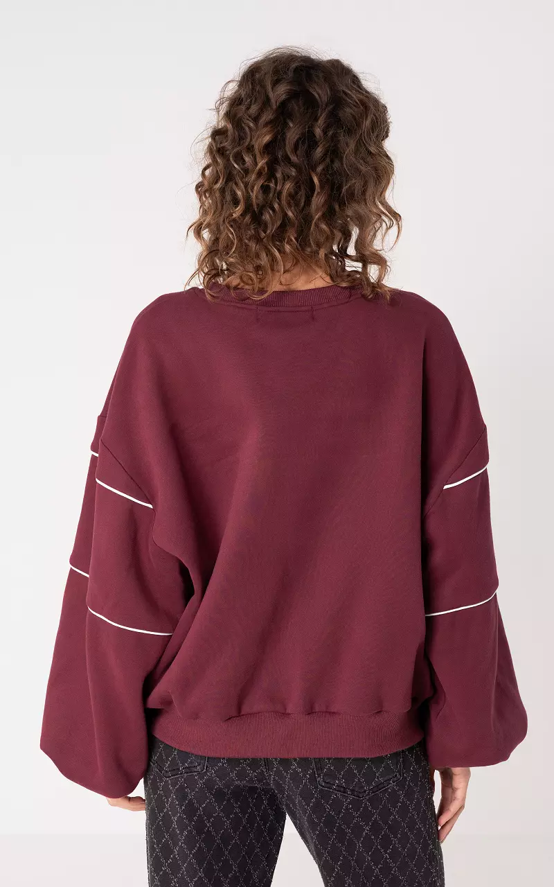 Crewneck Archive Bordeaux Weiß