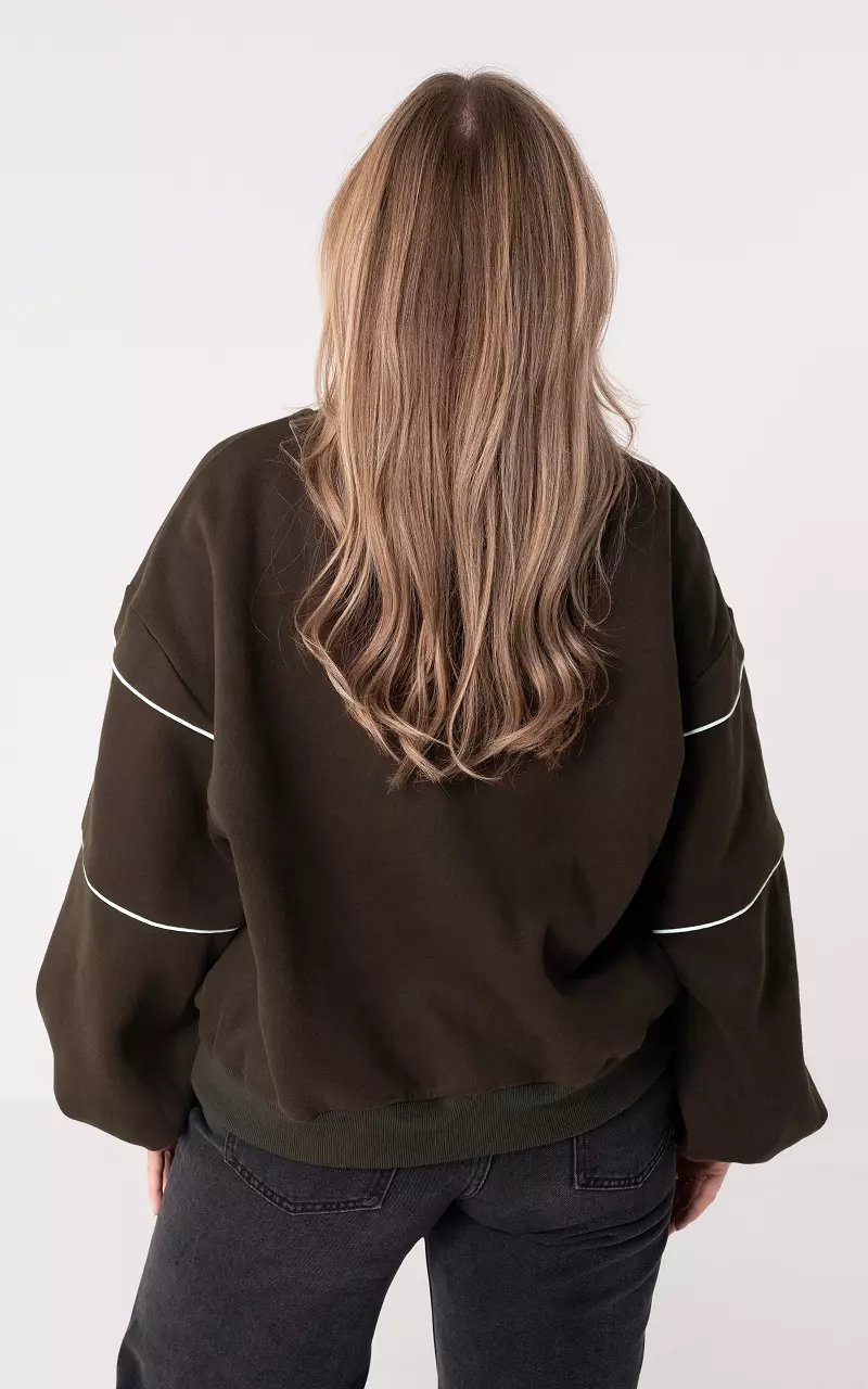 Crewneck Archive Dunkelbraun Weiß