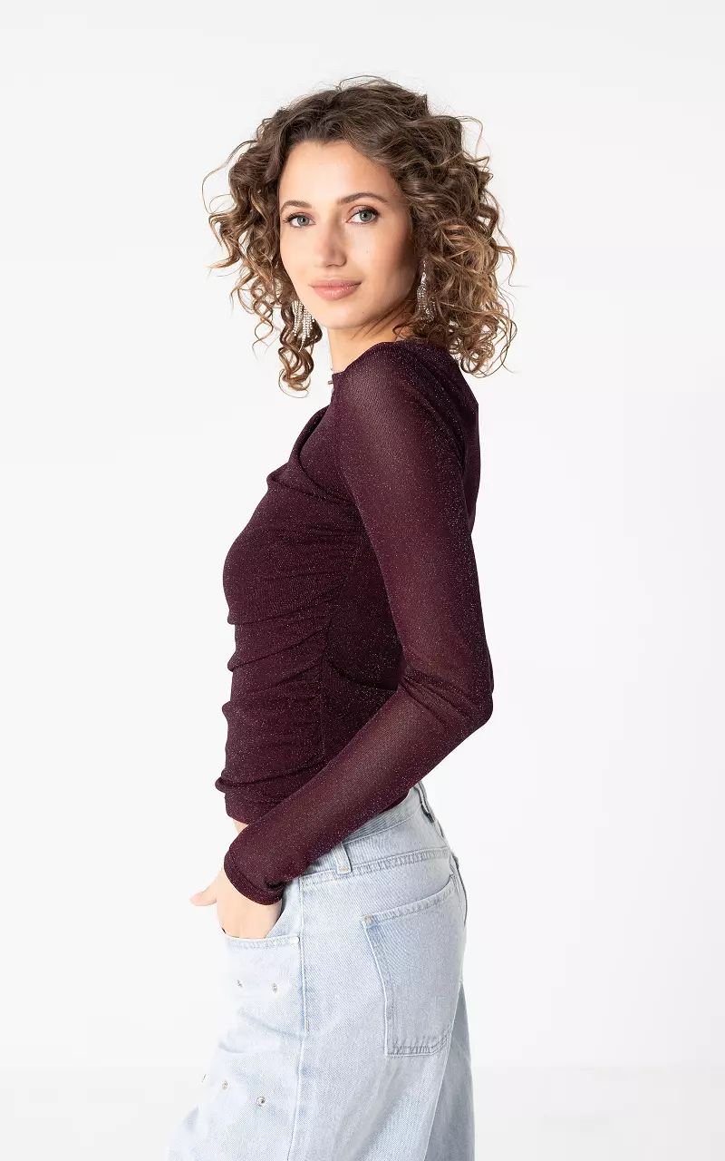 Glitter top Bordeaux