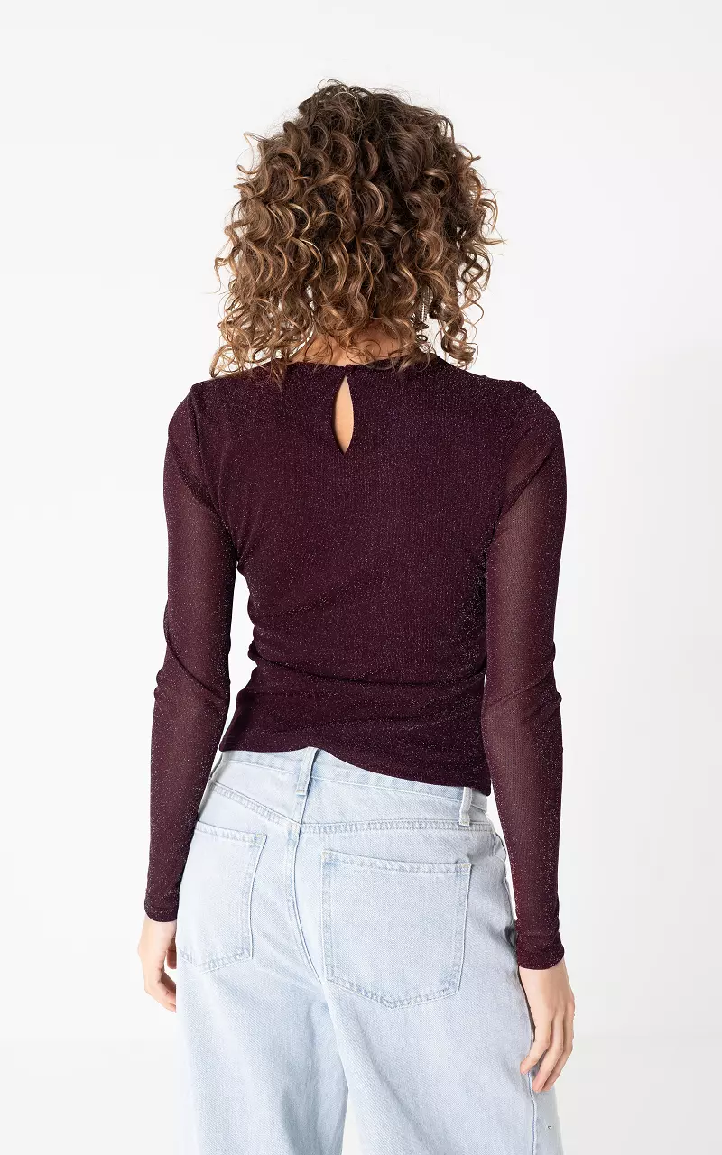 Glitter top Bordeaux