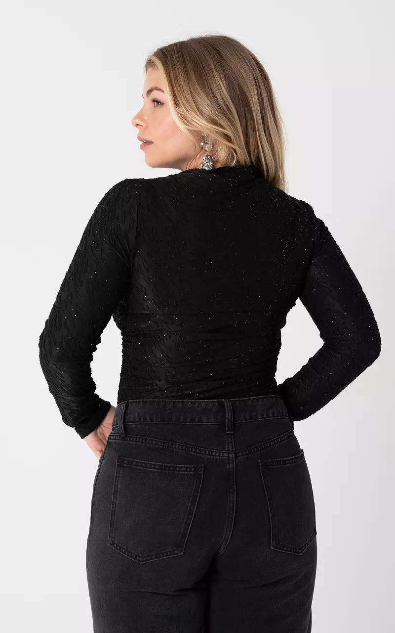 Top with glitter Black