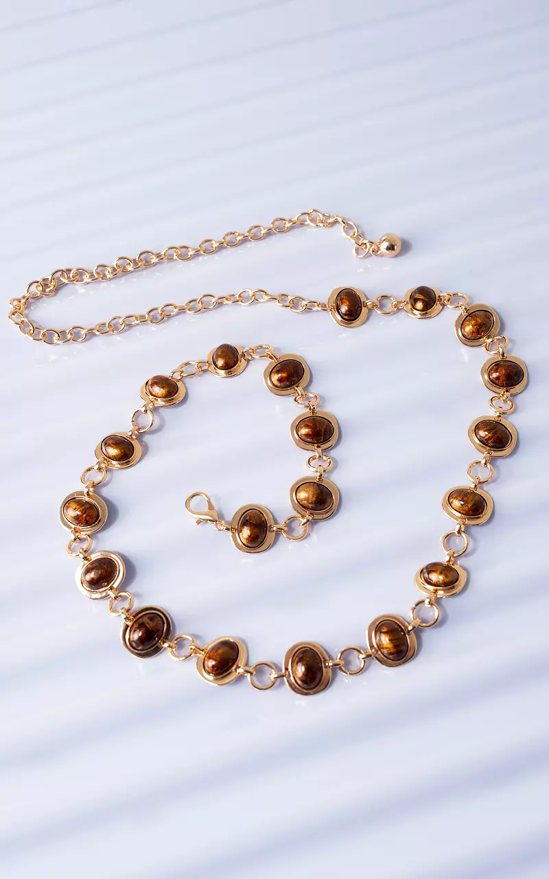Ketting riem Goud Bruin