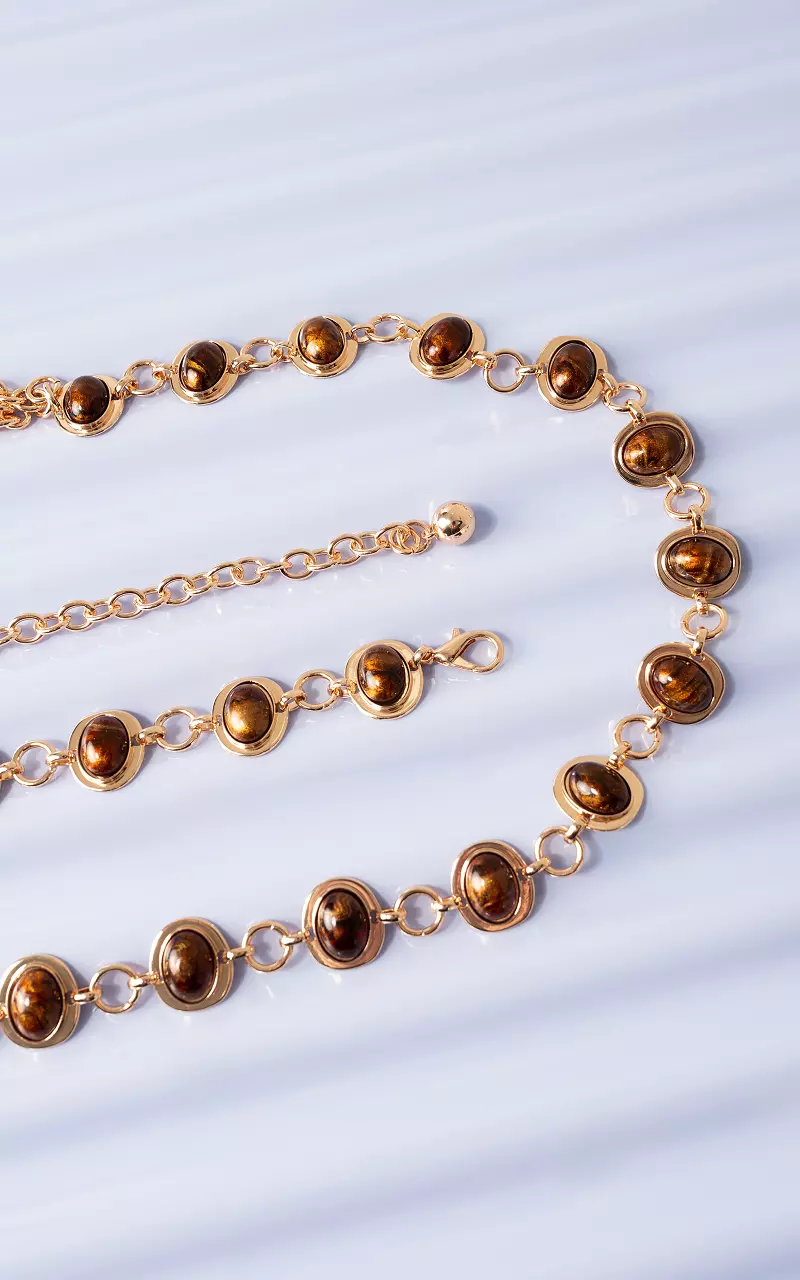 Ketting riem Goud Bruin